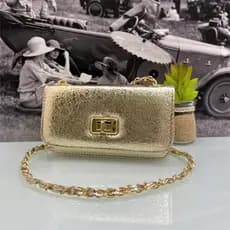 Juzia Bolsas Bolsa clutch festa brilho metalizado textura com aba flap bag trava turn-lock transversal alça corrente