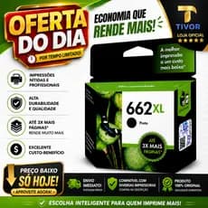 Cartucho 662XL Original Preto Para Impressoras Cz105ab 2516, 3516, 3546, 2546, 2646