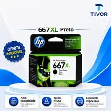 Cartucho 667xl Preto(3ym81ab) Para 2376, 2774, 2776,2700,2874