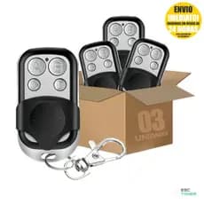 Kit 3  Controles Remoto Compatível 433Mhz Portão Electrónico Garagem 4 Botões Residencia