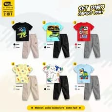 Conjunto Menino DINO CARGO Calças GLAMOAS Tamanho 2-10 Anos
