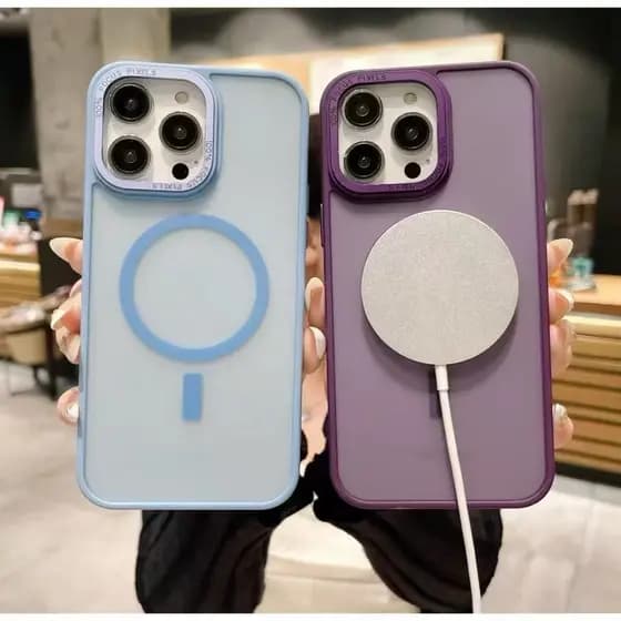 Capa de Celular com Magsafe Fosco Colorido com Alto Relevo nas Cameras para iphone 14/15/16  Pro Max