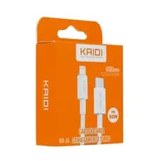 Cabo de Dados KAIDI Turbo Carregamento Rápido PD 30W  Para IPhone C/tipo-C IOS KD-26