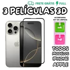 PELICULAS DE VIDRO 3D Temperado Para IPhone 17 XS XR 11 12 13 14 15 16 Pro Max 16E 12 Mini