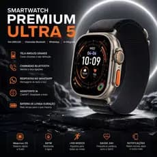 Lançamento  Smartwatch 2026 Ultra 5 Pro Amoled -Prova Dágua + Ligações + WhatsApp Microwear Original