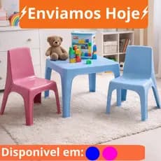 Conjunto de mesa e cadeira infantil para menina  resistente, para estudo, desenho e recreação, alta durabilidade.