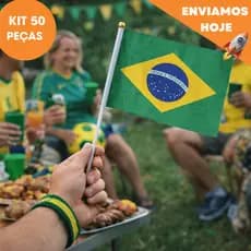 Mini bandeiras de mão Bandeira Brasil Pacote 10 ,20 ,30 ,40, 50 unidades