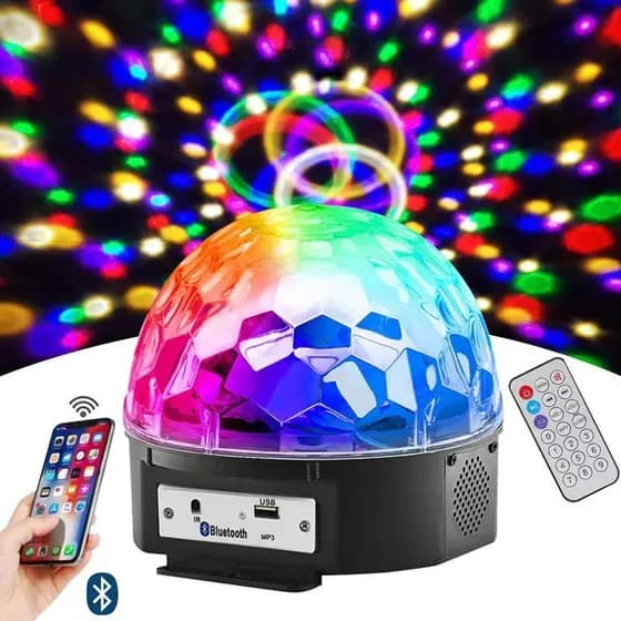 Projetor Abajur de Led Coloridas Para festas e Decoração de Balada Bluetooh Toca musica