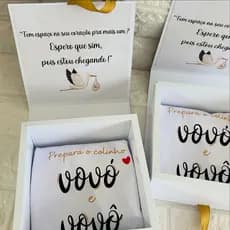 Caixa Revelação de Gravidez Body Vovó e vovô