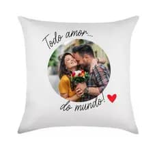 Almofada Presente Dia dos Namorados Personalizada Casal Foto Frase 30x30