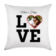 Almofada Romântica Personalizada Casal Dia dos Namorados 30x30cm