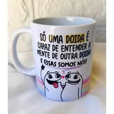 Caneca de Porcelana Flork Amigas Amizade Frases Divertidas