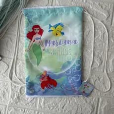 10 Mochilinhas Sacochila Sacolinha Surpresa Personalizada Pequena Sereia