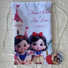 10 Mochilinhas Sacochilas Sacolinhas Personalizadas Branca de Neve