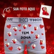 Cueca Personalizada com Foto Presente Criativo Divertido e Inesquecível Dia dos Namorados