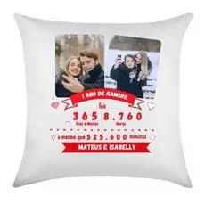 Almofada Casal Estampa Personalizada Presente Romântico Dia dos Namorados 1 ano de namoro