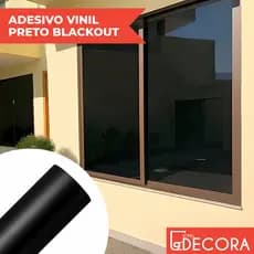 Adesivo Vinil Preto Blackout Bloqueia Luz Solar Janela Vidro Porta Box Pode Lavar