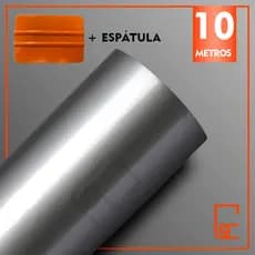 Adesivo Película Vinil Prata Tipo Inox 70cm Impermeável Envelopar Decorar Fogão Geladeira Móveis + Espátula P Aplicação