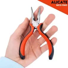 Alicate De Bico Fino / Corte Diagonal / Bico Quadrado / Kit Para Bijuterias e Artesanato 130mm - MGX