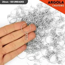 Argola Para Chaveiro Com Corrente 24mm - Com 50 Unidades - MGX