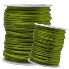 Fio De Seda Verde Oliva - Cordão Rabo De Rato 3mm - Com 25 Metros - UMK