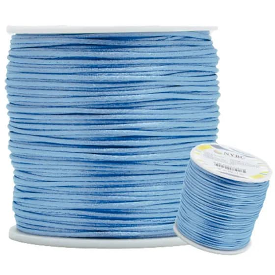Fio De Seda Azul Hortênsia - Cordão Rabo De Rato 2mm - Com 50 Metros - UMK