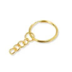 Argola Para Chaveiro Com Corrente Ouro 20mm - Com 50 Unidades - UMK