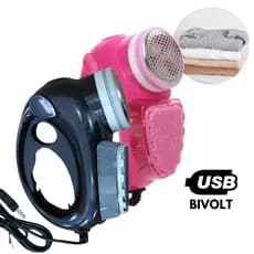Papa Bolinha Bolinhas e Tira Pelos Elétrico USB Bivolt Cores Preto e Rosa