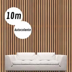 10 Metros Rolo Papel De Parede Premium Ripa Ripado Madeira Lavável Sala Quarto 3D Autoadesivo