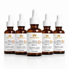 Kit 5 Sérum Facial Vitamina C Nano Complex C++ Antioxidante e Iluminador