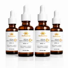 Kit 4 Sérum Facial Vitamina C Nano Complex C++ Antioxidante e Iluminador