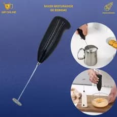 Mini Mixer Misturador Portátil Elétrico Para Bebidas Receitas Inox Shake