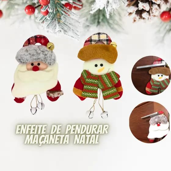Enfeite De Porta Maçaneta Natal Pendurar Na Porta Decoração Feliz Natal Papai Noel Boneco De Neve Feltro
