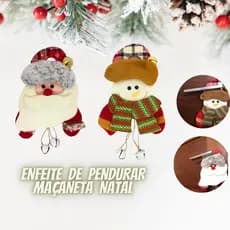 Enfeite De Porta Maçaneta Natal Pendurar Na Porta Decoração Feliz Natal Papai Noel Boneco De Neve Feltro