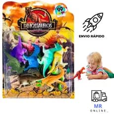 Dinossauro Brinquedo Kit Com  Acessórios Com Caixa Presente Infantil Jurassic Park Dino World Brinquedos Borracha