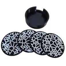 Kit 4 Porta Copos 3D Moderno Decorativo com Suporte Premium Mesa Sala Cozinha Presente Criativo