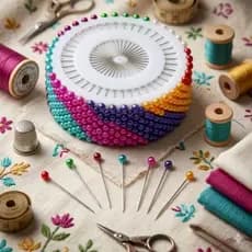 Alfinete de costura com cabeça colorida 480 unidades Artesanato Patchwork Niquelado