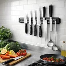 Barra Magnética para Facas Suporte com Imã Parede Cozinha Organizador 32 cm