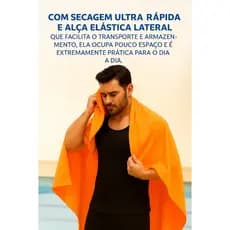 Toalha Microfibra 130x80cm Secagem Rápida Compacta Academia Natação Piscina e Viagens