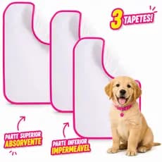 Tapete Higiênico Lavável para Cães Kit com 3 Unidades 70x50cm Reutilizável