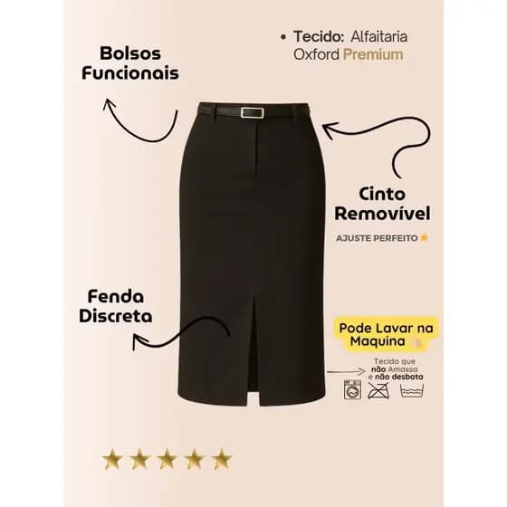 Saia Mídi Alfaiataria Evangélica PROMOÇÃO