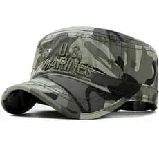 Boné de Beisebol Masculino, Boné Plano Masculino, Boné Tático Camuflado, Boné de Algodão, Boné Masculino com Bordado Fas
