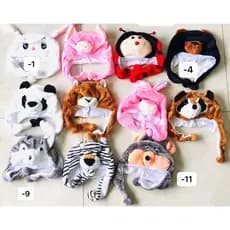 Touca Infantil de Bichos Gorro de Animais Pelúcia Gorro de Bichinho