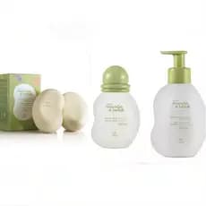 Kit Presente Mamãe e Bebê = Loção Hidratante, Água de Colônia, Sabonete em barra 2un.