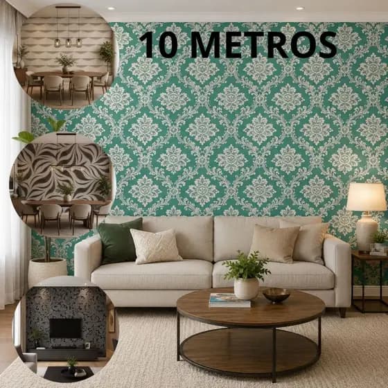 Papel de Parede Decorado Autoadesivo Decoração Casa Quarto Lavável Rolo Adesivo para Casa 10m x 45cm