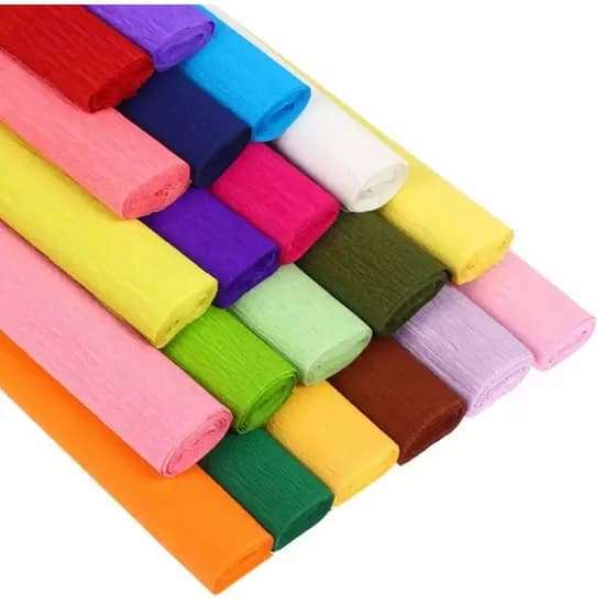Rolos Papel Crepom Comum 48x200cm Coloridos 10 Cores Papel Escolar Artesanato Decoração VMP