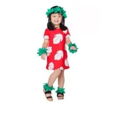 Vestido Lilo infantil  fantasia carnaval Acessórios aniversario vermelho