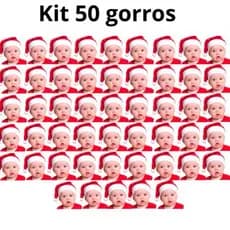 kit gorro papai noel 50 gorros de festa de Natal
