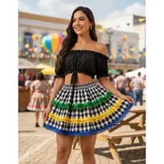 Saia adulto festa junina seleção Brasil copa do mundo