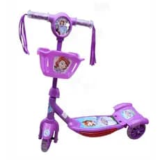 Patinete Scooter Com Cesta Tema Princesa Sófia ROSA